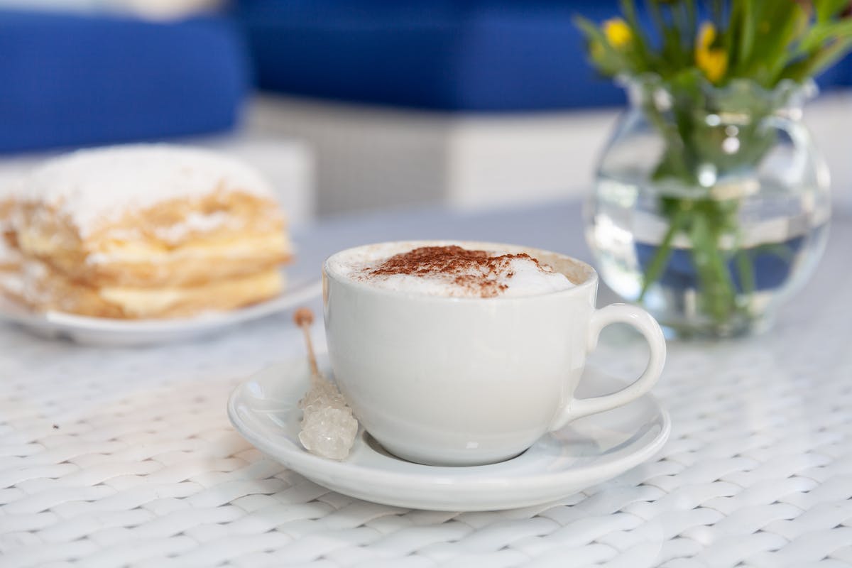 breakfast cappuccino coffee in italy