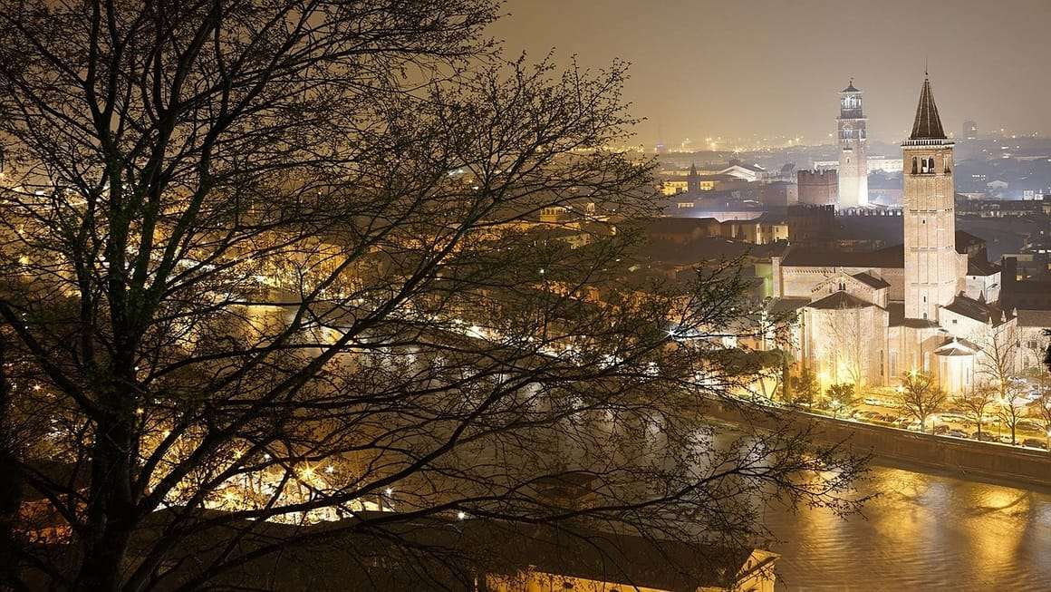 Verona at night. Unique travel destinations