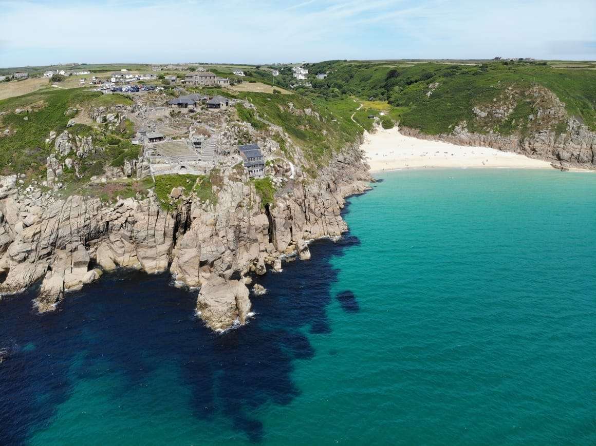 Porthcurno in Cornwall.Unique travel destination