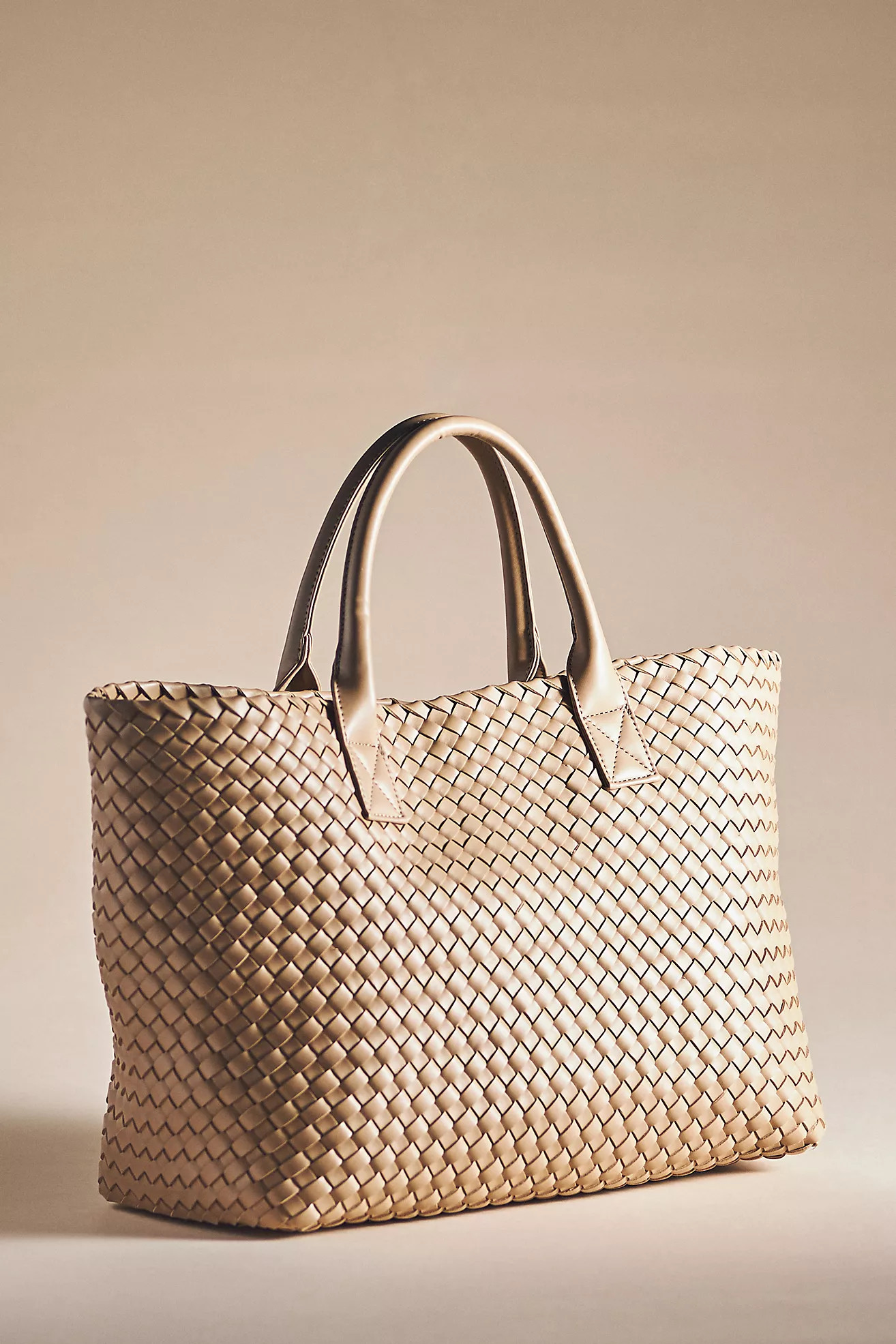 Click for more info about Woven Faux Leather Tote