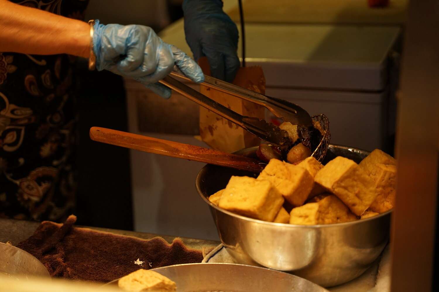 Stinky Tofu street food in Hong Kong.