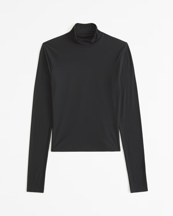 Click for more info about Soft Matte Seamless Long-Sleeve Cropped Mockneck Top