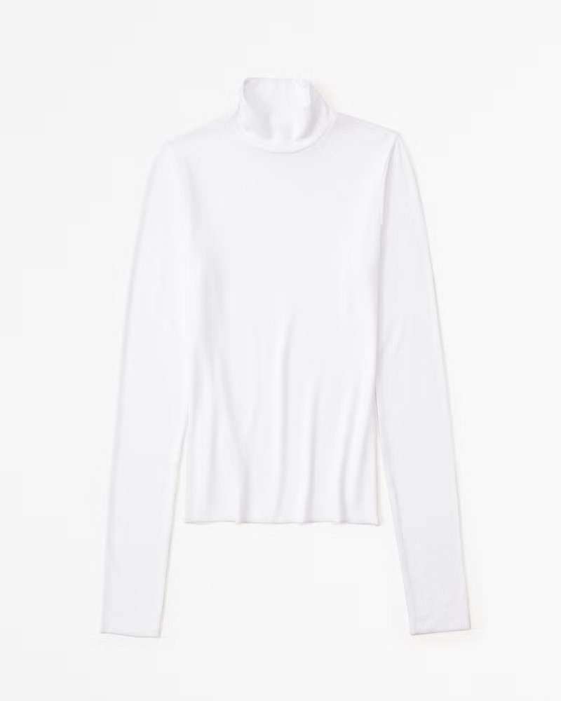 Click for more info about Long-Sleeve Featherweight Rib Tuckable Mockneck Top