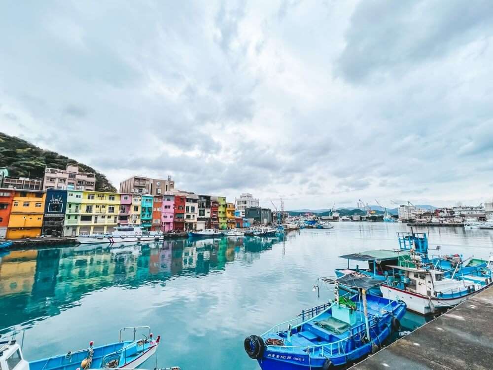 colorful houses of zhengbin harbor, Keelung, taiwan 