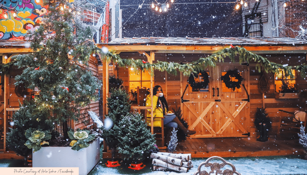 Christmas Hotels NYC- Arlo SoHo rooftop cabins