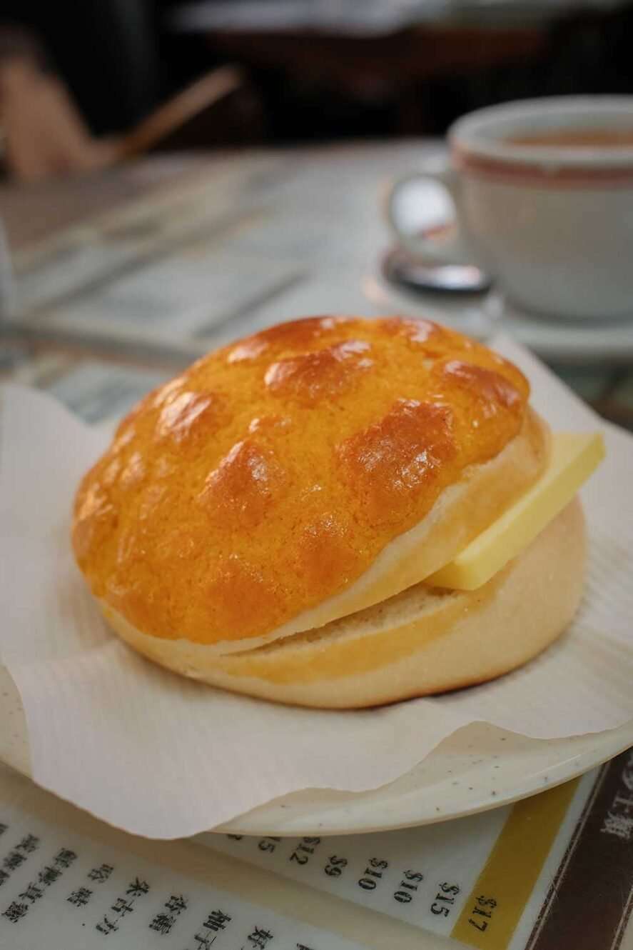 The best pineapple bun in Hong Kong at Cheung Hing Coffee Shop