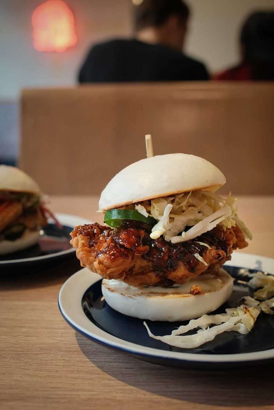 Fried chicken bao at Little Bao in Causeway Bay, Hong Kong